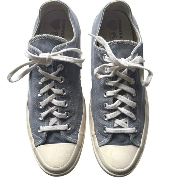 Comme des Garçons Play x Converse Chuck 70 Low Sneakers Gray Black Size 11 - Picture 4 of 11